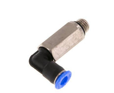 4mm x M 7 90deg Elbow Push-in Fitting with Male Threads Brass/PBT NBR Long Sleeve Rotatable Compact Design [2 Pieces]