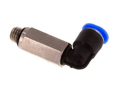 6mm x M 7 90 graden L-verbinding Messing/PBT Insteekfitting Buitendraad Lange Huls Draaibaar Compact Ontwerp NBR [2 Stuks]