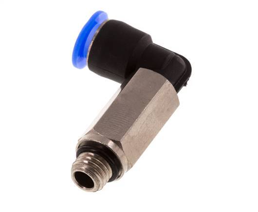 6mm x M 7 90 graden L-verbinding Messing/PBT Insteekfitting Buitendraad Lange Huls Draaibaar Compact Ontwerp NBR [2 Stuks]