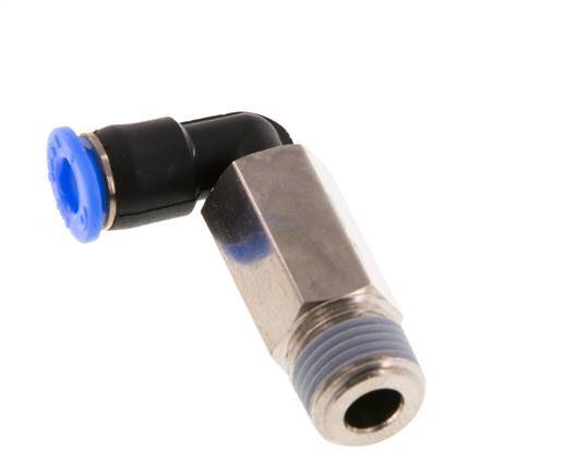 4mm x R1/8'' 90 graden L-verbinding Messing/PBT Insteekfitting Buitendraad Lange Huls Draaibaar Compact Ontwerp NBR [2 Stuks]
