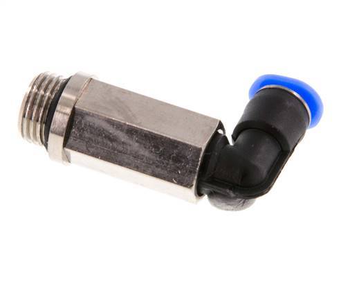 4mm x G1/8'' 90 graden L-verbinding Messing/PBT Insteekfitting Buitendraad Lange Huls Draaibaar Compact Ontwerp NBR [2 Stuks]