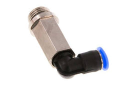 4mm x G1/8'' 90 graden L-verbinding Messing/PBT Insteekfitting Buitendraad Lange Huls Draaibaar Compact Ontwerp NBR [2 Stuks]