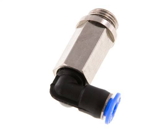 4mm x G1/8'' 90 graden L-verbinding Messing/PBT Insteekfitting Buitendraad Lange Huls Draaibaar Compact Ontwerp NBR [2 Stuks]