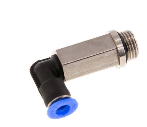 4mm x G1/8'' 90 graden L-verbinding Messing/PBT Insteekfitting Buitendraad Lange Huls Draaibaar Compact Ontwerp NBR [2 Stuks]
