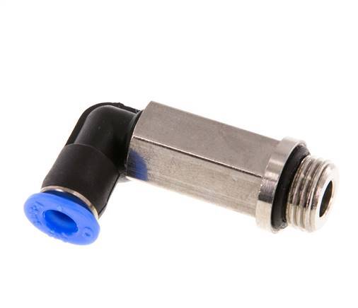 4mm x G1/8'' 90 graden L-verbinding Messing/PBT Insteekfitting Buitendraad Lange Huls Draaibaar Compact Ontwerp NBR [2 Stuks]