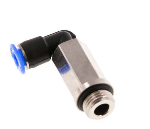 4mm x G1/8'' 90 graden L-verbinding Messing/PBT Insteekfitting Buitendraad Lange Huls Draaibaar Compact Ontwerp NBR [2 Stuks]