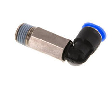 6mm x R1/8'' 90 graden L-verbinding Messing/PBT Insteekfitting Buitendraad Lange Huls Draaibaar Compact Ontwerp NBR [2 Stuks]