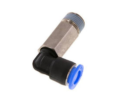 6mm x R1/8'' 90 graden L-verbinding Messing/PBT Insteekfitting Buitendraad Lange Huls Draaibaar Compact Ontwerp NBR [2 Stuks]