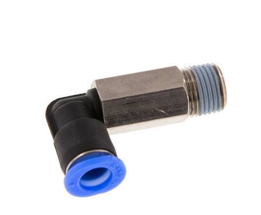 6mm x R1/8'' 90 graden L-verbinding Messing/PBT Insteekfitting Buitendraad Lange Huls Draaibaar Compact Ontwerp NBR [2 Stuks]