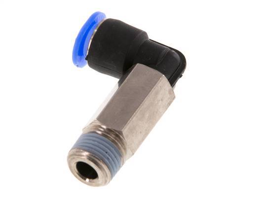 6mm x R1/8'' 90 graden L-verbinding Messing/PBT Insteekfitting Buitendraad Lange Huls Draaibaar Compact Ontwerp NBR [2 Stuks]