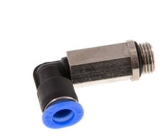 6mm x G1/8'' 90 graden L-verbinding Messing/PBT Insteekfitting Buitendraad Lange Huls Draaibaar Compact Ontwerp NBR [2 Stuks]