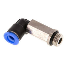 6mm x G1/8'' 90 graden L-verbinding Messing/PBT Insteekfitting Buitendraad Lange Huls Draaibaar Compact Ontwerp NBR [2 Stuks]