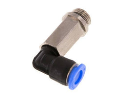 6mm x G1/8'' 90 graden L-verbinding Messing/PBT Insteekfitting Buitendraad Lange Huls Draaibaar Compact Ontwerp NBR [2 Stuks]