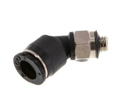 6mm x M 5 45 graden L-verbinding Messing/PBT Insteekfitting Buitendraad Compact Ontwerp NBR