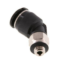 6mm x M 5 45 graden L-verbinding Messing/PBT Insteekfitting Buitendraad Compact Ontwerp NBR