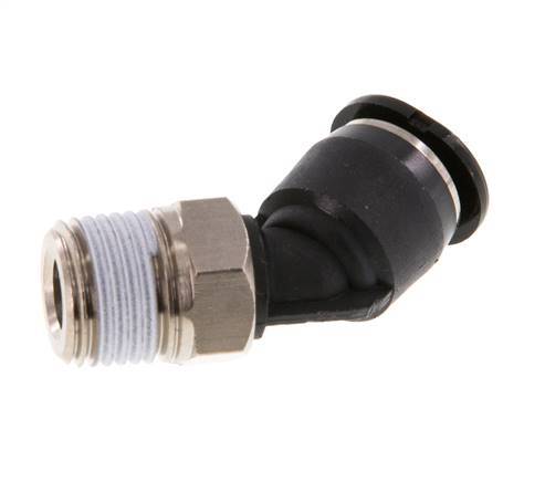6mm x R1/8'' 45 graden L-verbinding Messing/PBT Insteekfitting Buitendraad Compact Ontwerp NBR