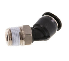 6mm x R1/8'' 45 graden L-verbinding Messing/PBT Insteekfitting Buitendraad Compact Ontwerp NBR