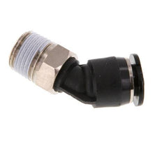 6mm x R1/8'' 45 graden L-verbinding Messing/PBT Insteekfitting Buitendraad Compact Ontwerp NBR