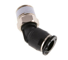 6mm x R1/8'' 45 graden L-verbinding Messing/PBT Insteekfitting Buitendraad Compact Ontwerp NBR
