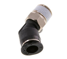 6mm x R1/8'' 45 graden L-verbinding Messing/PBT Insteekfitting Buitendraad Compact Ontwerp NBR