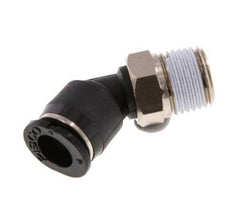 6mm x R1/8'' 45 graden L-verbinding Messing/PBT Insteekfitting Buitendraad Compact Ontwerp NBR