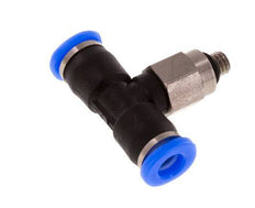 3mm x M 3 inline T-stuk Staal/PBT Insteekfitting Buitendraad Draaibaar Compact Ontwerp NBR [2 Stuks]