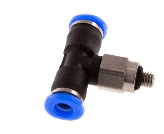3mm x M 3 inline T-stuk Staal/PBT Insteekfitting Buitendraad Draaibaar Compact Ontwerp NBR [2 Stuks]