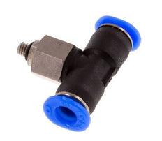 4mm x M 3 Inline Tee Push-in Fitting with Male Threads Steel/PBT NBR Rotatable Compact Design [2 Pieces]