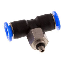 4mm x M 3 inline T-stuk Staal/PBT Insteekfitting Buitendraad Draaibaar Compact Ontwerp NBR [2 Stuks]