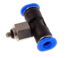 4mm x M 3 inline T-stuk Staal/PBT Insteekfitting Buitendraad Draaibaar Compact Ontwerp NBR [2 Stuks]
