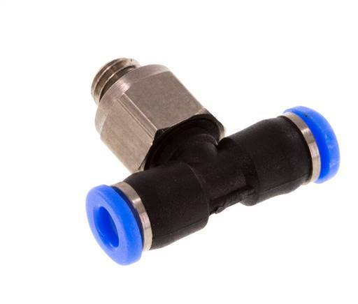 3mm x M 5 inline T-stuk Messing/PBT Insteekfitting Buitendraad Draaibaar Compact Ontwerp NBR [2 Stuks]