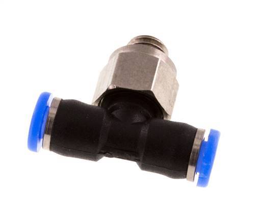 3mm x M 5 inline T-stuk Messing/PBT Insteekfitting Buitendraad Draaibaar Compact Ontwerp NBR [2 Stuks]