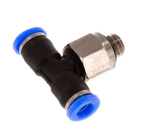 3mm x M 5 inline T-stuk Messing/PBT Insteekfitting Buitendraad Draaibaar Compact Ontwerp NBR [2 Stuks]