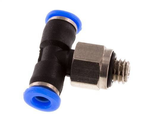 3mm x M 5 inline T-stuk Messing/PBT Insteekfitting Buitendraad Draaibaar Compact Ontwerp NBR [2 Stuks]