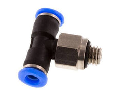 3mm x M 5 inline T-stuk Messing/PBT Insteekfitting Buitendraad Draaibaar Compact Ontwerp NBR [2 Stuks]