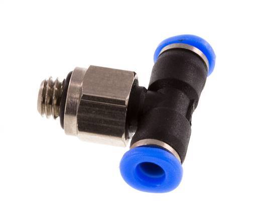 3mm x M 5 inline T-stuk Messing/PBT Insteekfitting Buitendraad Draaibaar Compact Ontwerp NBR [2 Stuks]