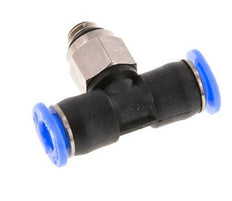 4mm x M 5 inline T-stuk Messing/PBT Insteekfitting Buitendraad Draaibaar Compact Ontwerp NBR [2 Stuks]