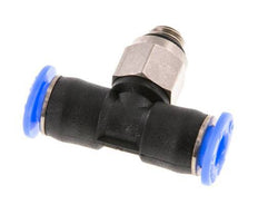 4mm x M 5 inline T-stuk Messing/PBT Insteekfitting Buitendraad Draaibaar Compact Ontwerp NBR [2 Stuks]
