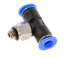 4mm x M 5 inline T-stuk Messing/PBT Insteekfitting Buitendraad Draaibaar Compact Ontwerp NBR [2 Stuks]