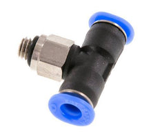 4mm x M 5 inline T-stuk Messing/PBT Insteekfitting Buitendraad Draaibaar Compact Ontwerp NBR [2 Stuks]