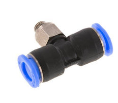 6mm x M 5 Inline Tee Push-in Fitting with Male Threads Brass/PBT NBR Rotatable Compact Design [2 Pieces]
