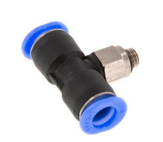 6mm x M 5 inline T-stuk Messing/PBT Insteekfitting Buitendraad Draaibaar Compact Ontwerp NBR [2 Stuks]