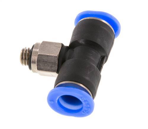 6mm x M 5 inline T-stuk Messing/PBT Insteekfitting Buitendraad Draaibaar Compact Ontwerp NBR [2 Stuks]