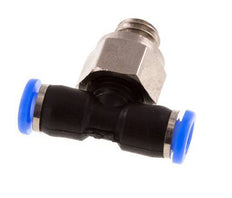 3mm x M 6 inline T-stuk Messing/PBT Insteekfitting Buitendraad Draaibaar Compact Ontwerp NBR [2 Stuks]
