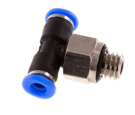3mm x M 6 inline T-stuk Messing/PBT Insteekfitting Buitendraad Draaibaar Compact Ontwerp NBR [2 Stuks]