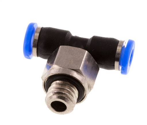 3mm x M 6 inline T-stuk Messing/PBT Insteekfitting Buitendraad Draaibaar Compact Ontwerp NBR [2 Stuks]