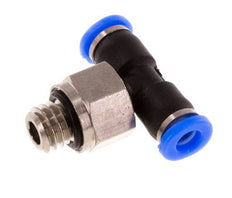 3mm x M 6 inline T-stuk Messing/PBT Insteekfitting Buitendraad Draaibaar Compact Ontwerp NBR [2 Stuks]