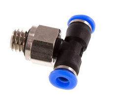 3mm x M 6 inline T-stuk Messing/PBT Insteekfitting Buitendraad Draaibaar Compact Ontwerp NBR [2 Stuks]