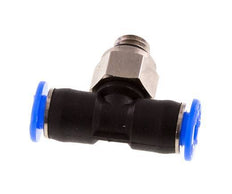 4mm x M 6 inline T-stuk Messing/PBT Insteekfitting Buitendraad Draaibaar Compact Ontwerp NBR [2 Stuks]