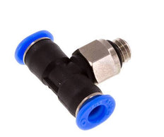 4mm x M 6 inline T-stuk Messing/PBT Insteekfitting Buitendraad Draaibaar Compact Ontwerp NBR [2 Stuks]
